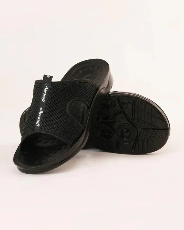 Men’s Black Mesh Comfort Slippers | Breathable & Lightweight Design aerosoft MA5103