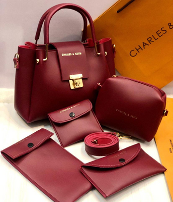 Elegant 5 Pcs Women’s PU Leather Hand Bag Set – Premium Quality & Daily Use Essential