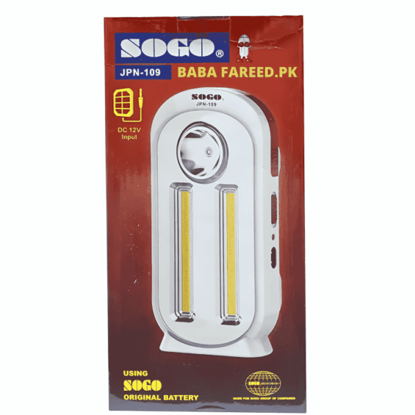 SOGO, Rechargeable LED COB Light With Big Battery, 2×4W, JPN-109