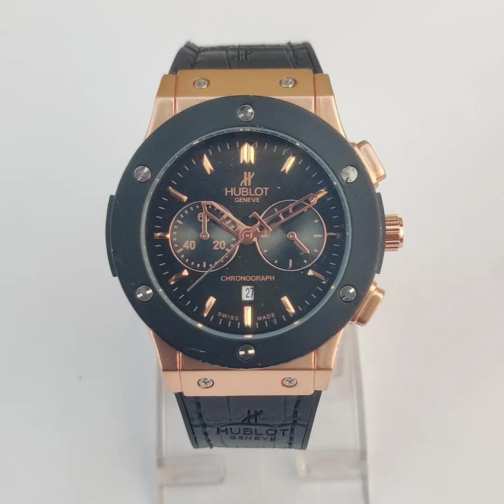 Royale Edge – Men’s Black & Gold Chronograph Watch | StepInshoo