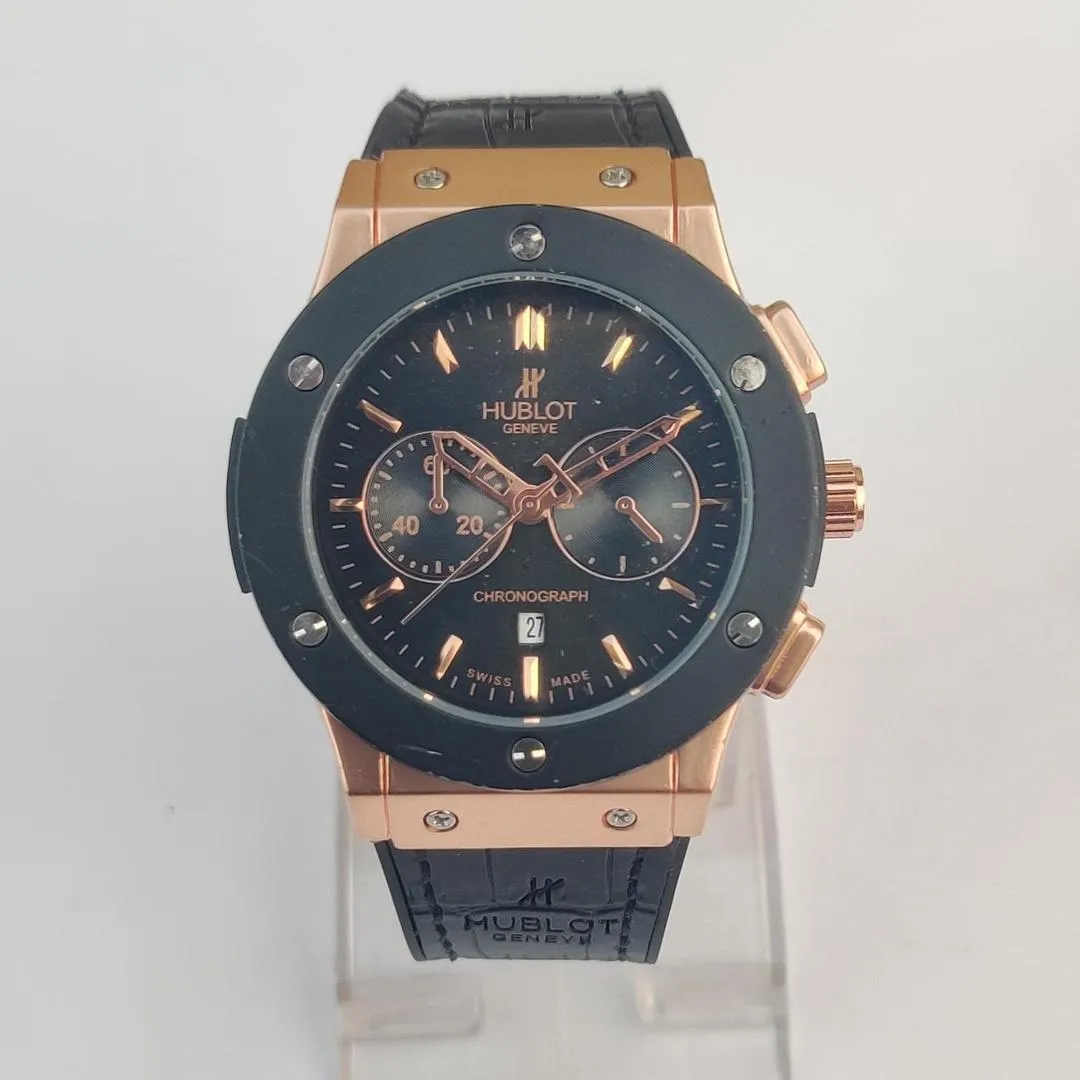Royale Edge – Men’s Black & Gold Chronograph Watch | StepInshoo