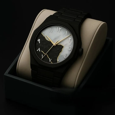 CarbonEdge – Men’s Black Chain Watch