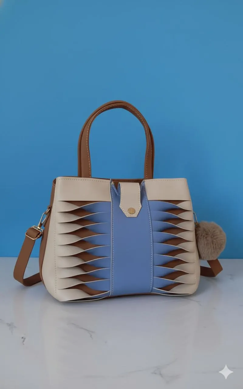 Stylish Brown Girls’ PU Leather Hand Bag – Trendy Top Handle Tote