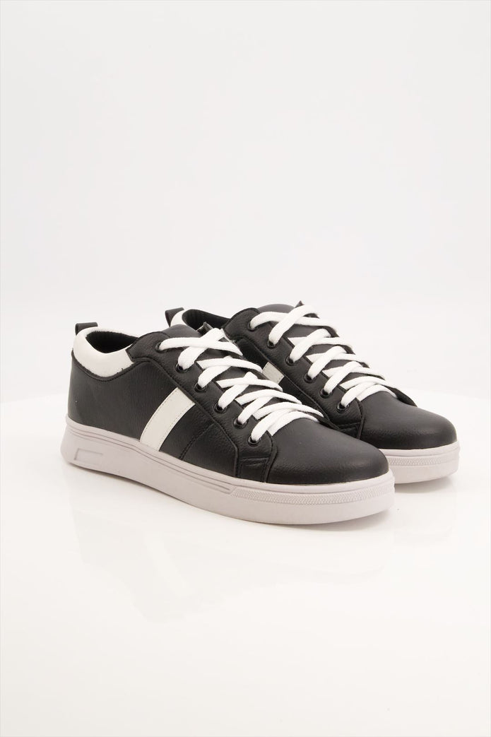 Man Pu Leather Black Sneaker
