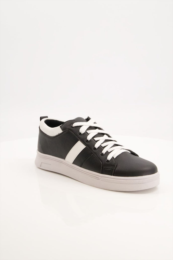 Man Pu Leather Black Sneaker
