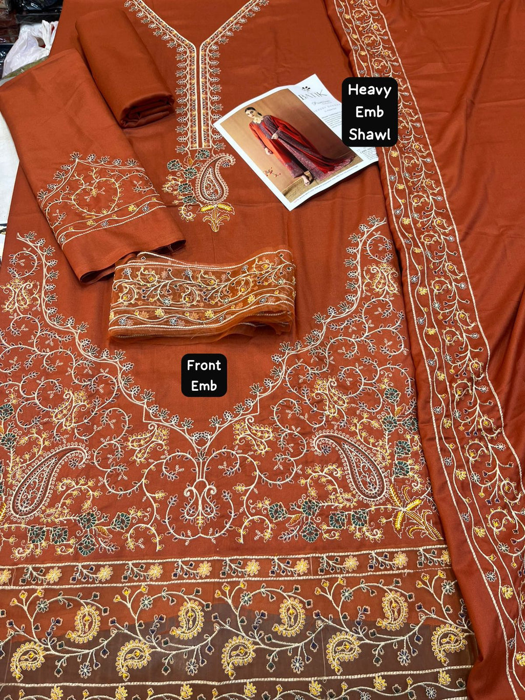 Batik Winter Collection 2025 – 3 Pc Women’s Dhanak Embroidered Suit