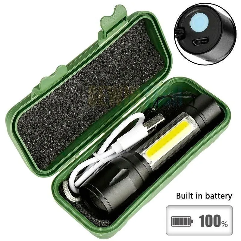 Black Metal LED Torch Light – Portable & Durable