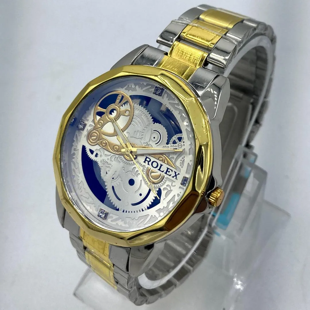 RegalFusion – Men’s Silver & Gold Stainless Steel Quartz Chain Watch
