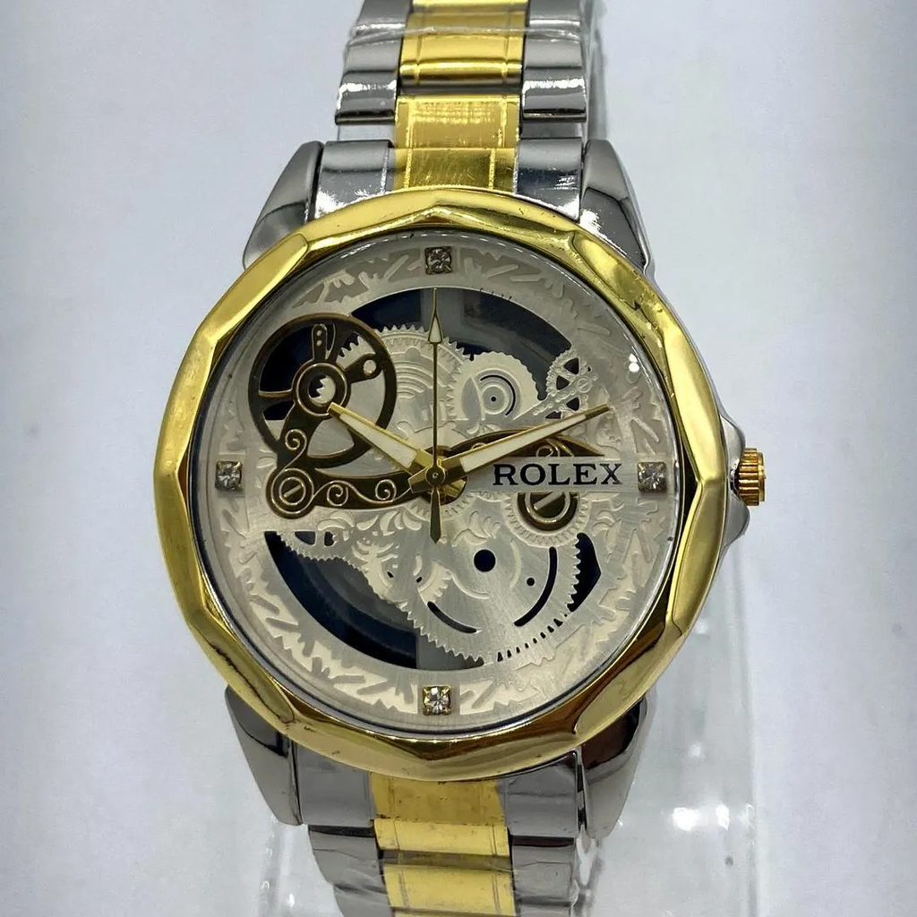 RegalFusion – Men’s Silver & Gold Stainless Steel Quartz Chain Watch