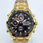 Casio Edifice Classic – Men’s Gold & Black Stainless Steel Chain Watch