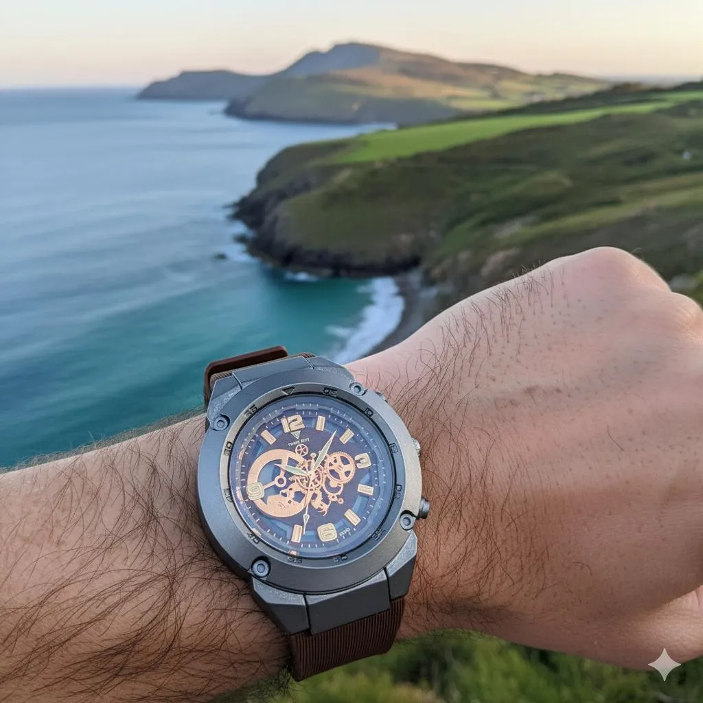 GearMaster – Men’s Rugged Grey Industrial Analogue Watch