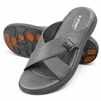 Black Camel Leather Slippers