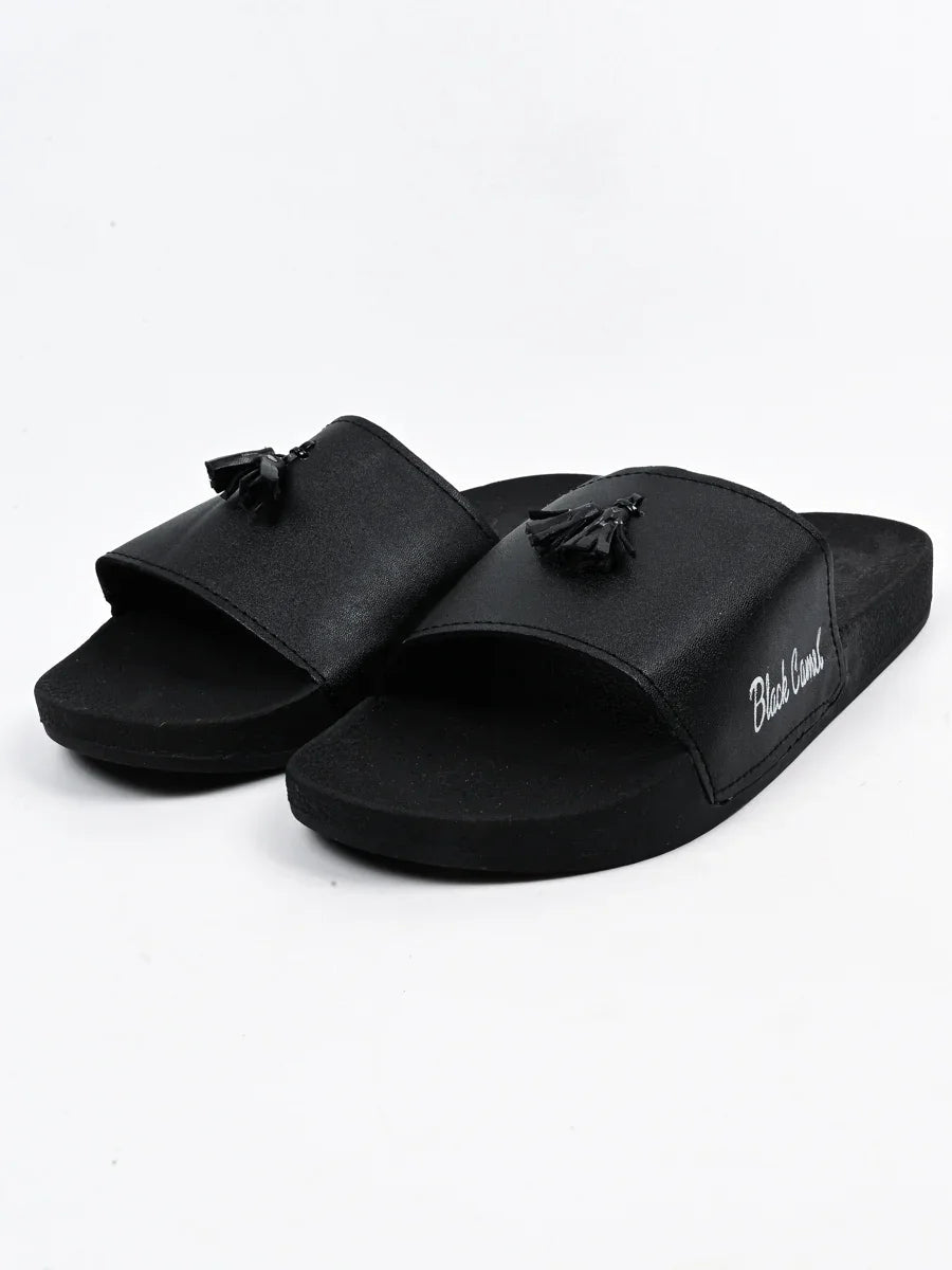 Black Camel Tassel Slide Slipper for men