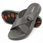 Black Camel Leather Slippers