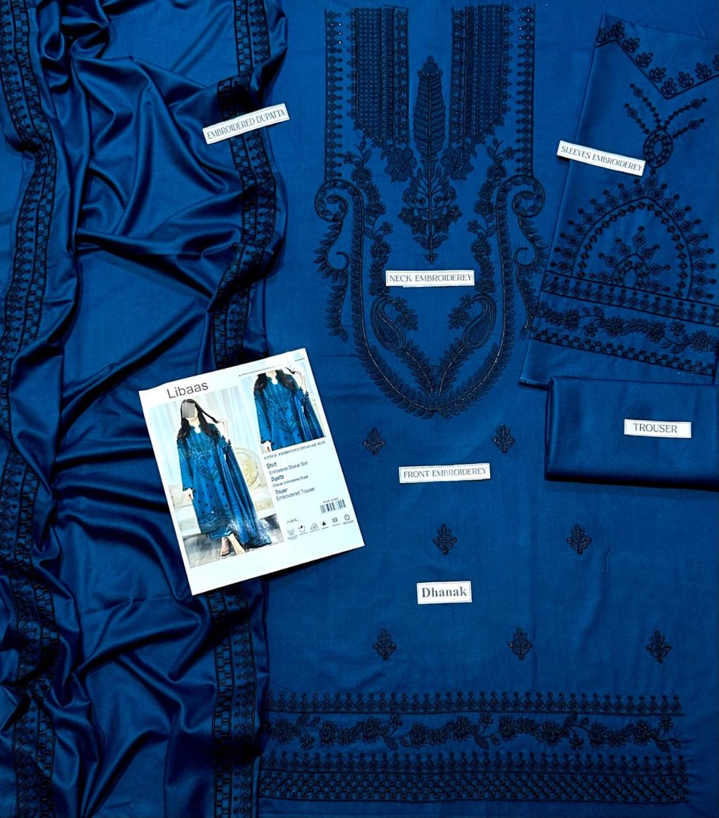 Fabric Fine Quality Dhanak 3pc  Winter Collection 2025 Woman Clothes