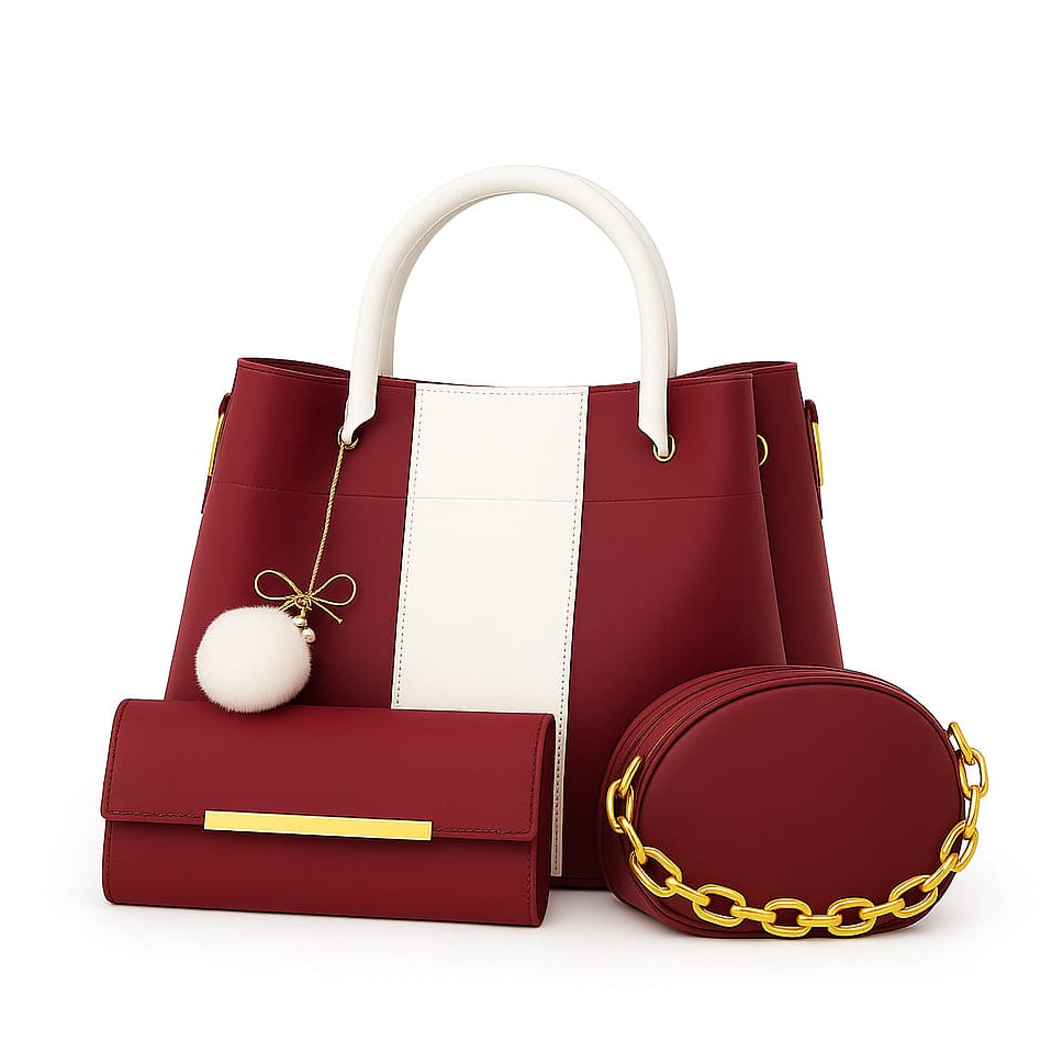 LuxCarry – Premium 3PCS Synthetic Leather Shoulder Bag Set