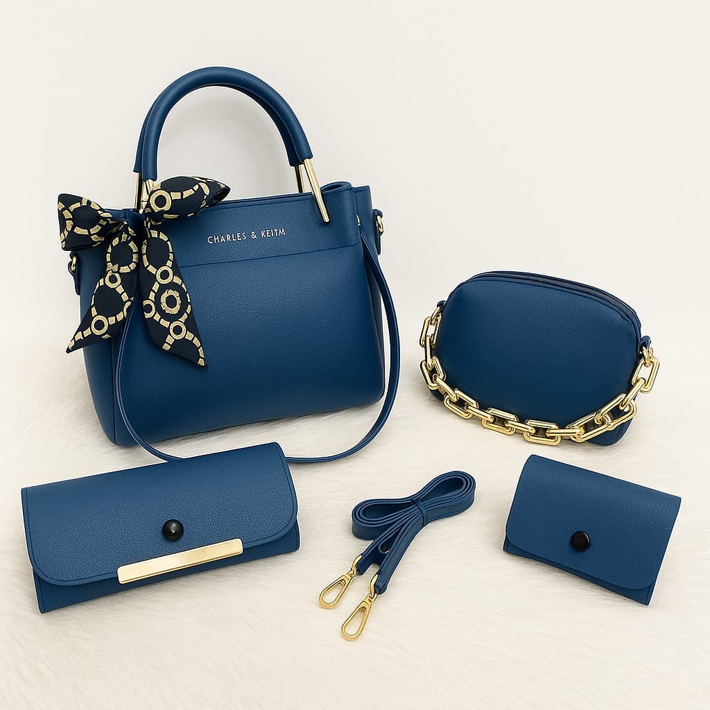 🔥 Premium 4 PCS Synthetic Leather Shoulder Bag Set – Soft, Stylish & Most Selling 🔥