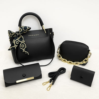 🔥 Premium 4 PCS Synthetic Leather Shoulder Bag Set – Soft, Stylish & Most Selling 🔥