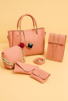 🔥 Premium 5 PCS Synthetic Leather Shoulder Bag Set – Soft, Stylish & Best Seller 🔥 second image