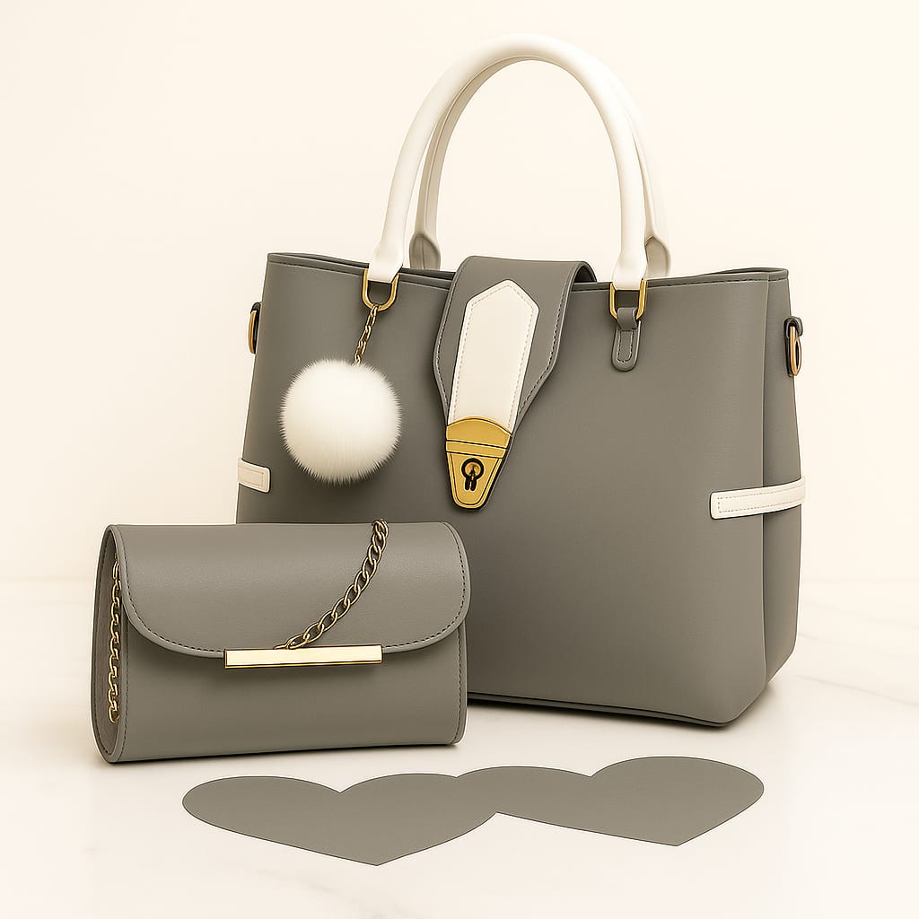 🔥 Premium 2 PCS Synthetic Leather Shoulder Bag Set – Soft, Stylish & Best Seller 🔥